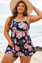 Ribbed Contrast Trim Adjustable Strap Two Piece Swimwear
