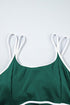Ribbed Contrast Trim Adjustable Strap Two Piece Swimwear