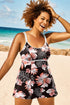 Ribbed Contrast Trim Adjustable Strap Two Piece Swimwear