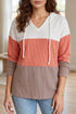 Ribbed Corded Hooded Casual Long Sleeve Pullover Top