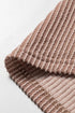 Ribbed Corded Hooded Casual Long Sleeve Pullover Top