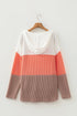 Ribbed Corded Hooded Casual Long Sleeve Pullover Top