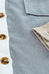 Ribbed Corduroy Button Front Long Sleeve Shacket
