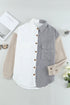 Ribbed Corduroy Button Front Long Sleeve Shacket
