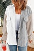 Ribbed Corduroy Button Front Long Sleeve Shacket