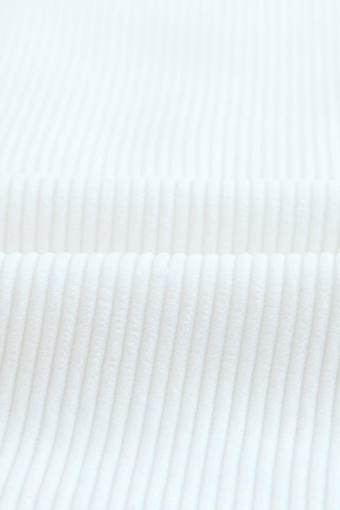 Ribbed Corduroy Button Front Long Sleeve Shacket
