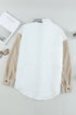 Ribbed Corduroy Button Front Long Sleeve Shacket