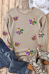 Ribbed Corduroy Crown And Fleur De Lis Pullover Sweatshirt