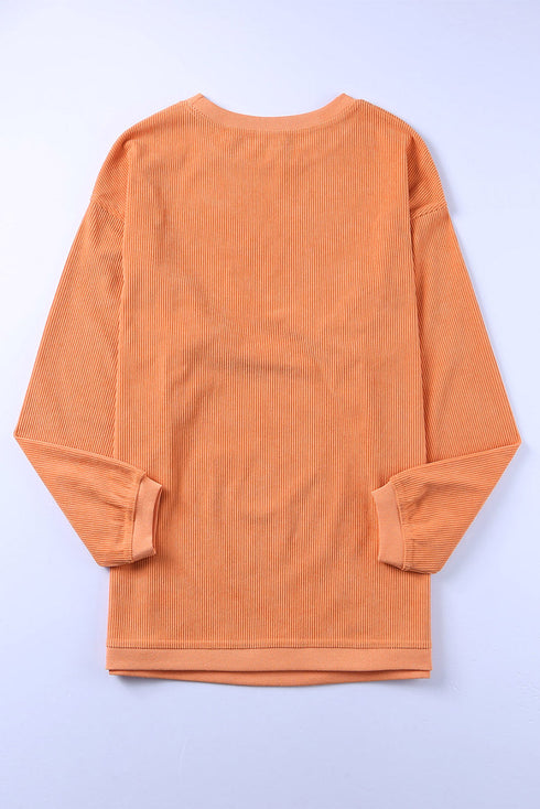 Ribbed Corduroy Oversized Sweatshirt