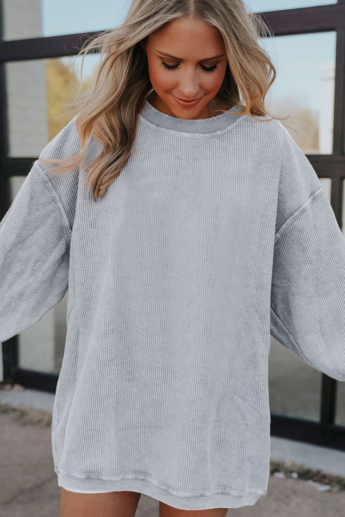 Ribbed Corduroy Oversized Sweatshirt