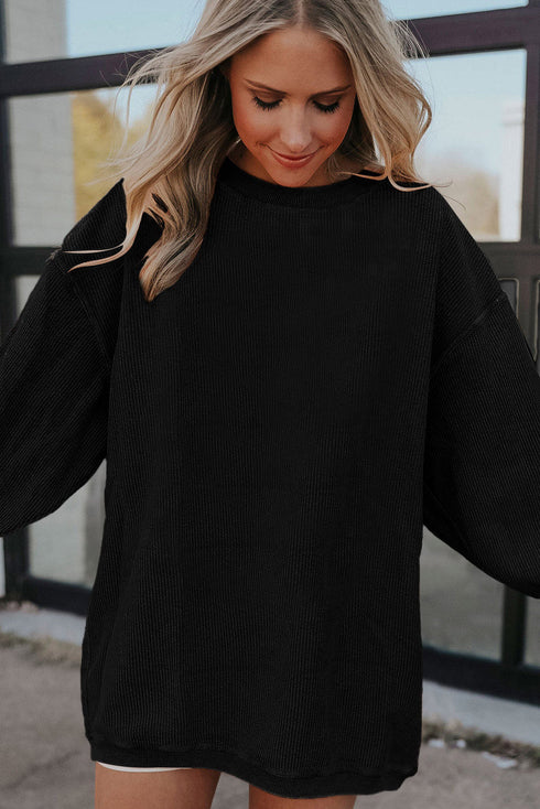 Ribbed Corduroy Oversized Sweatshirt