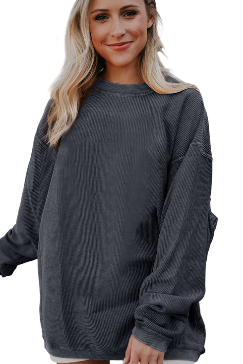 Ribbed Corduroy Oversized Sweatshirt