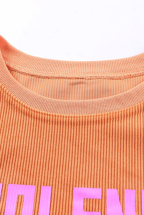Ribbed Corduroy Oversized Sweatshirt