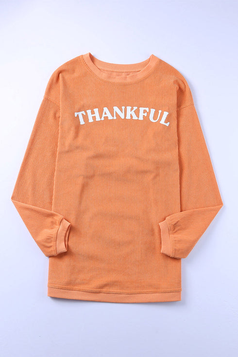 Ribbed Corduroy Oversized Sweatshirt