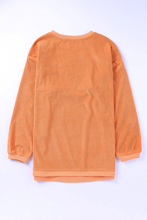 Ribbed Corduroy Oversized Sweatshirt