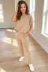Ribbed Corduroy Short Sleeve Relaxed Fit Pant Set