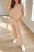 Ribbed Corduroy Short Sleeve Relaxed Fit Pant Set