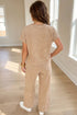 Ribbed Corduroy Short Sleeve Relaxed Fit Pant Set
