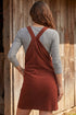 Ribbed Corduroy Zip Front Pocket Sleeveless Sheath Mini Dress