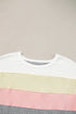 Ribbed Cotton Blend Patchwork Panel Tee