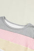 Ribbed Cotton Blend Patchwork Panel Tee
