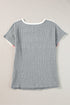 Ribbed Cotton Blend Patchwork Panel Tee