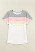Ribbed Cotton Blend Patchwork Panel Tee