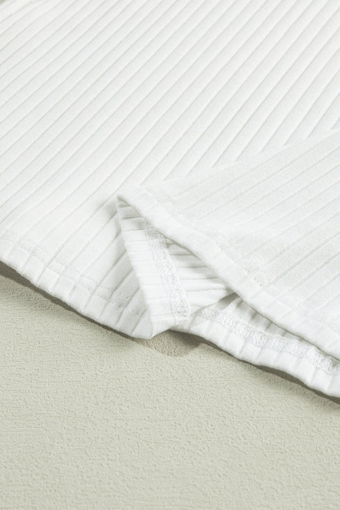 Ribbed Cotton Blend Patchwork Panel Tee