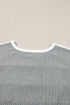 Ribbed Cotton Blend Patchwork Panel Tee