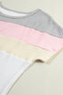 Ribbed Cotton Blend Patchwork Panel Tee