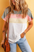 Ribbed Cotton Blend Patchwork Panel Tee