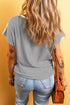 Ribbed Cotton Blend Patchwork Panel Tee