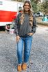 Ribbed Cuff Round Neck Long Sleeve Loose Sweatshirt
