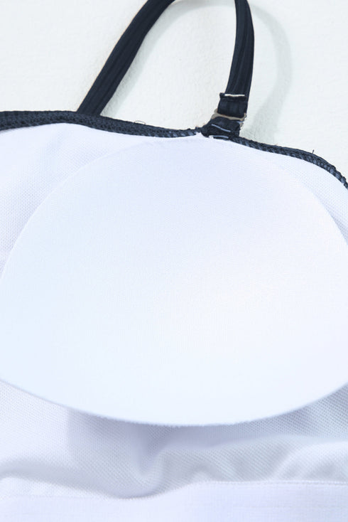 Ribbed Drawstring Sides Cutout One Piece Swimsuit