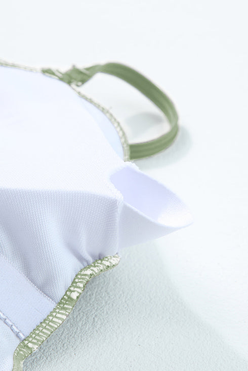 Ribbed Drawstring Sides Cutout One Piece Swimsuit