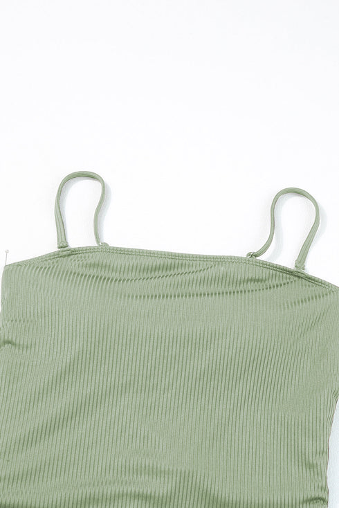 Ribbed Drawstring Sides Cutout One Piece Swimsuit