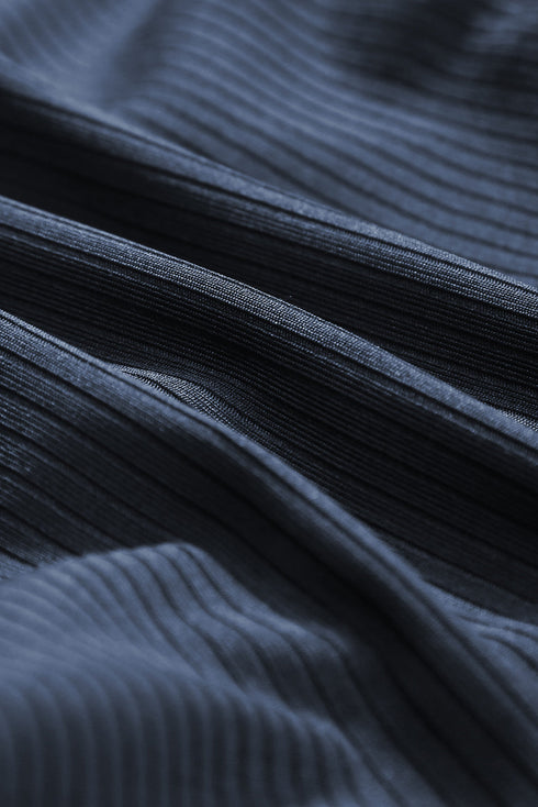 Ribbed Drawstring Sides Cutout One Piece Swimsuit