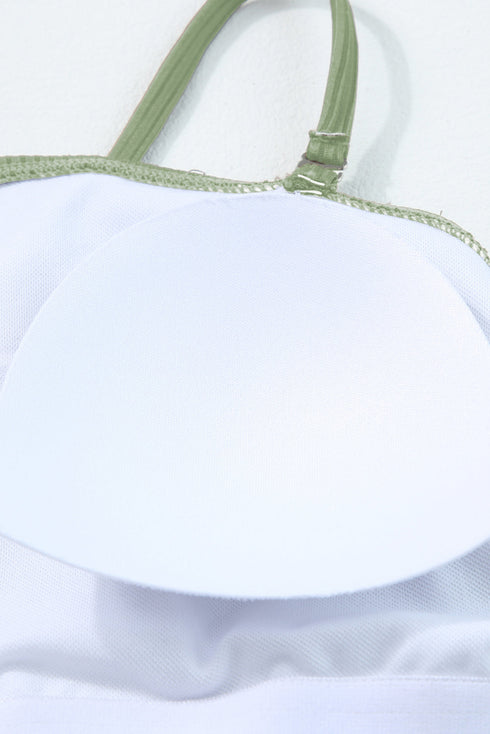 Ribbed Drawstring Sides Cutout One Piece Swimsuit