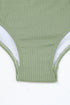 Ribbed Drawstring Sides Cutout One Piece Swimsuit
