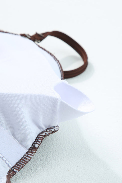 Ribbed Drawstring Sides Cutout One Piece Swimsuit