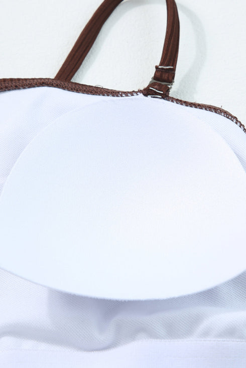 Ribbed Drawstring Sides Cutout One Piece Swimsuit