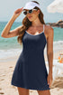 Ribbed Edge Pocketed Lined Active Swim Dress
