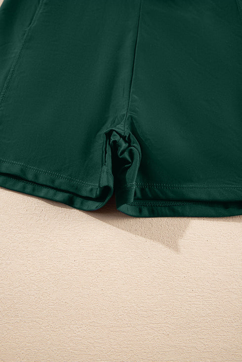 Ribbed Edge Pocketed Lined Active Swim Dress