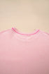Ribbed Exposed Seam Chest Pocket Corded Long Sleeve Top