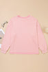 Ribbed Exposed Seam Chest Pocket Corded Long Sleeve Top
