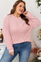 Ribbed Exposed Seam Chest Pocket Corded Long Sleeve Top