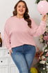 Ribbed Exposed Seams Chest Pocket Drop Shoulder Crew Neck Top
