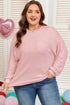 Ribbed Exposed Seams Chest Pocket Drop Shoulder Crew Neck Top
