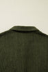 Ribbed Fleece Plaid Patchwork Corduroy Button Up Jacket