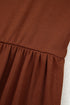 Ribbed Frill Trim High Waist Long Sleeve Mini Dress